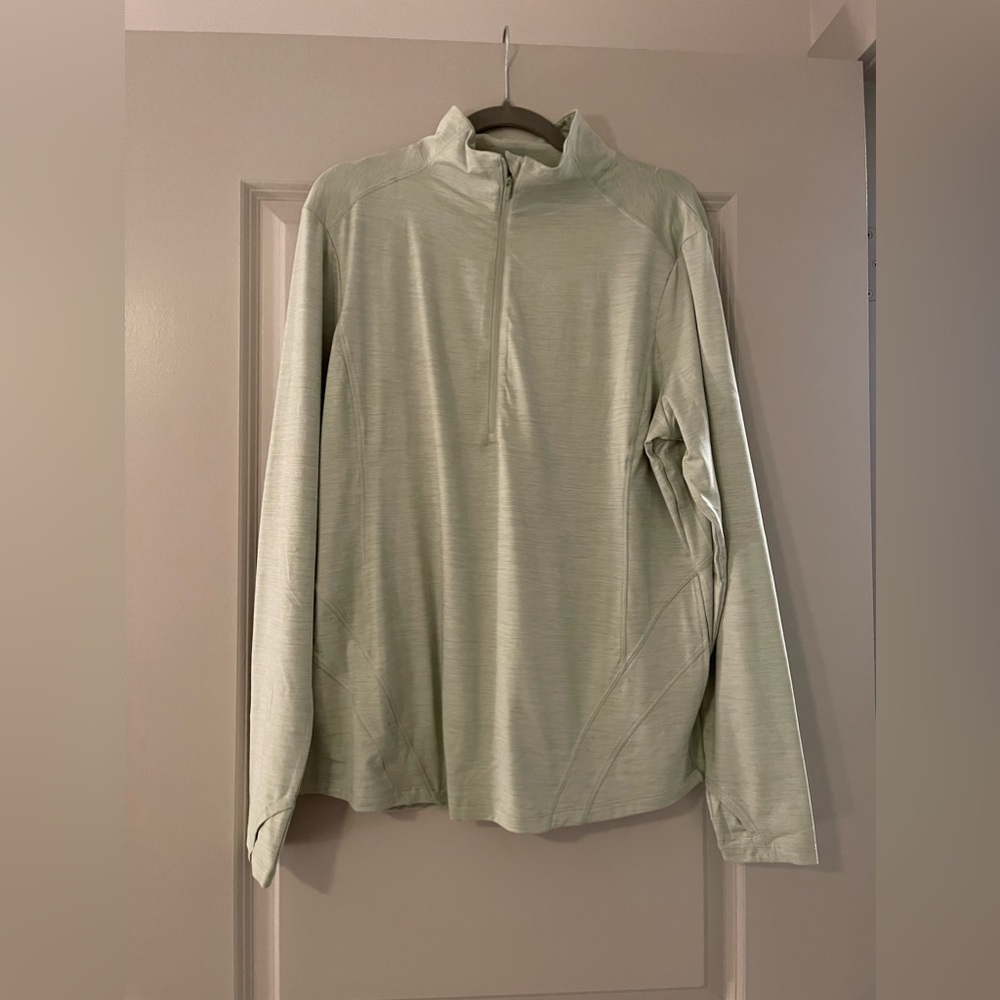 Sage green quarter zip workout top